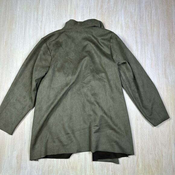 Philosophy Faux Suede Microfiber Cascade Lapel Waterfall Open Front Jacket 1X - Picture 6 of 16